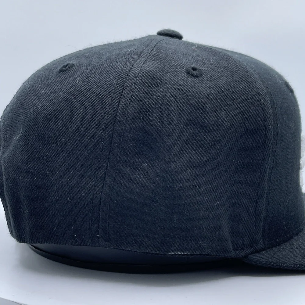 Black FEAR Embroidered Snapback Hat Flat Brim Adjustable Cap Streetwear Style